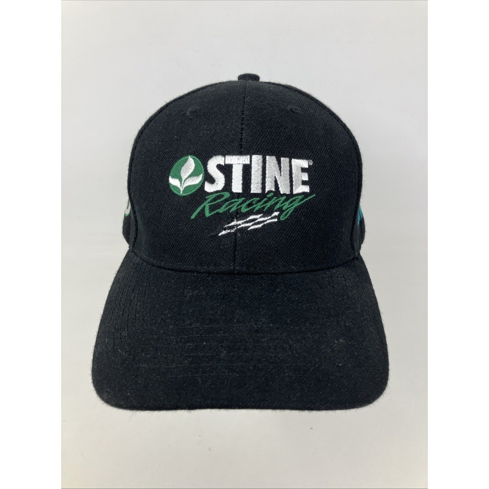 Stine Seed #46 Racing Black Embroidered Adjustable Hat Liberty Link Soybeans